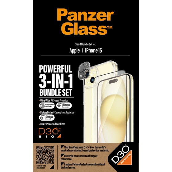 Θήκη & Προστασία Οθόνης / Καμερών Apple iPhone 15 - PanzerGlass Bundle Hardcase with D30 - Διάφανο image 4