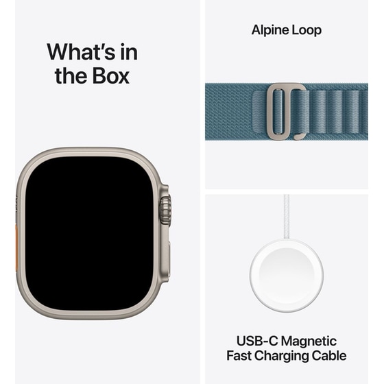 Apple Watch Ultra 3 GPS + Cellular 49mm Natural Titanium Case with Light Blue Alpine Loop - S image 6
