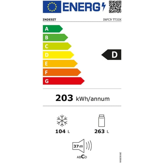 INDESIT INFC9 TT33X Total No Frost 367 Lt Inox Ψυγειοκαταψύκτης image 3