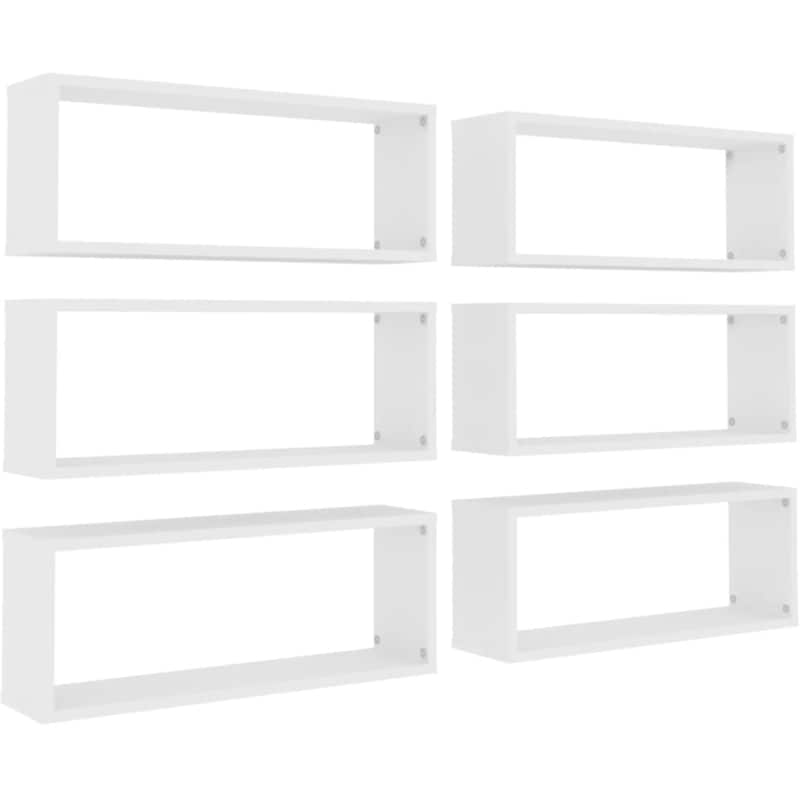 Ράφια Τοίχου VidaXL από Μοριοσανίδα 60x15 cm 6 Τμχ - Λευκό