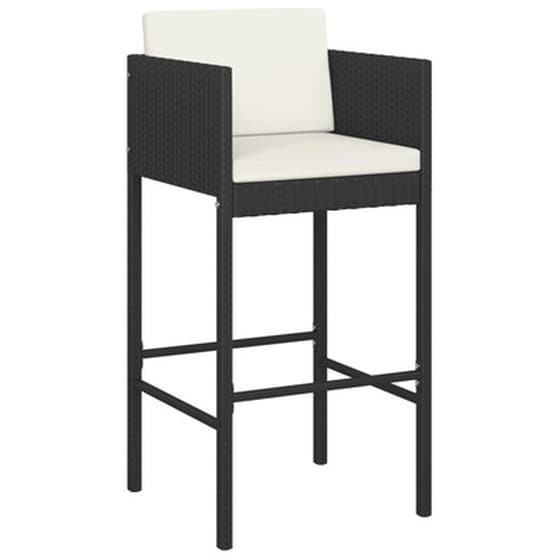 Vidaxl Σετ Επίπλων Μπαρ Κήπου 5 Τεμ. Μαύρο Συνθετ. Ρατάν Με Μαξιλάρια image 3