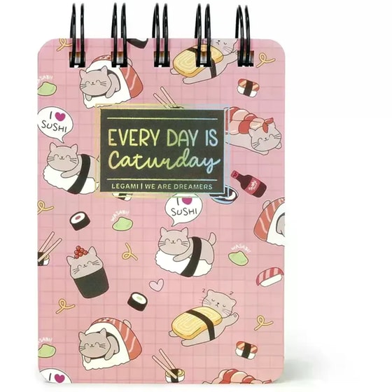 Σημειωματάριο Legami Ριγέ Σπιράλ Mini Sushi Cat image 0