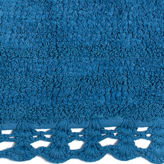 Πατάκι Μπάνιου Silk Fashion Οβάλ Βαμβακερό 60x100 cm - Μπλε image 1