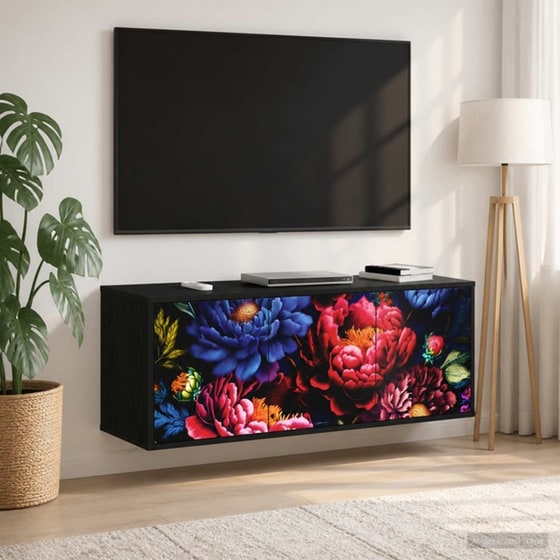 Έπιπλο Τηλεόρασης VidaXL KIEL Επιτοίχιο 102 x 33 x 40 cm - Μαύρη Δρυς image 2