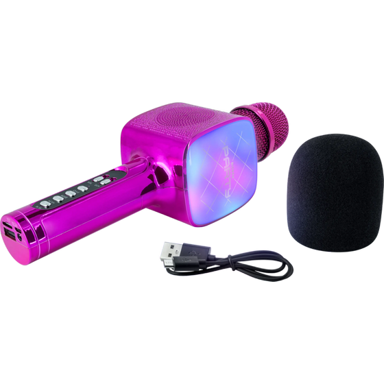 Μικρόφωνο Karaoke Bigben PARTYBTMIC2BK με εφέ φωτισμού 15W - Pink image 7