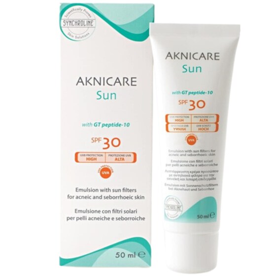 Αντηλιακή Κρέμα Aknicare Sun Synchroline για Πρόσωπο SPF30 50ml image 1