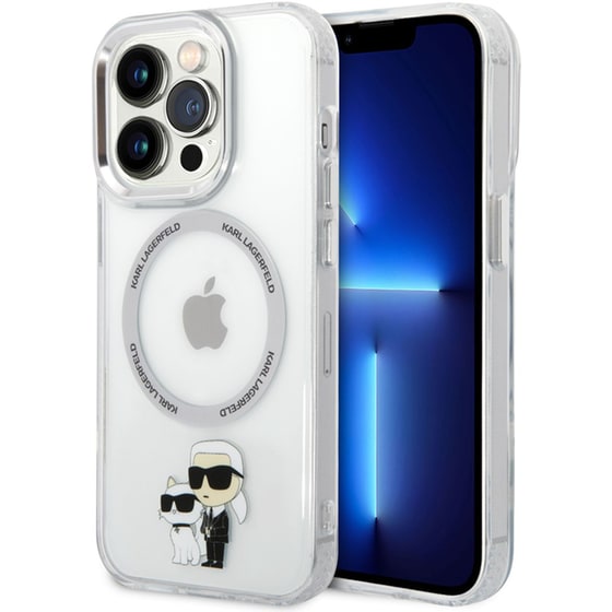 Karl Lagerfeld Iml Nft Back Cover Hard Case Karl  Amp; Choupette Διάφανη Θήκη Προστασίας Με Ενσωματωμένο Δαχτυλίδι Magsafe – Iphone 14 Pro Max (clear/grey) image 1