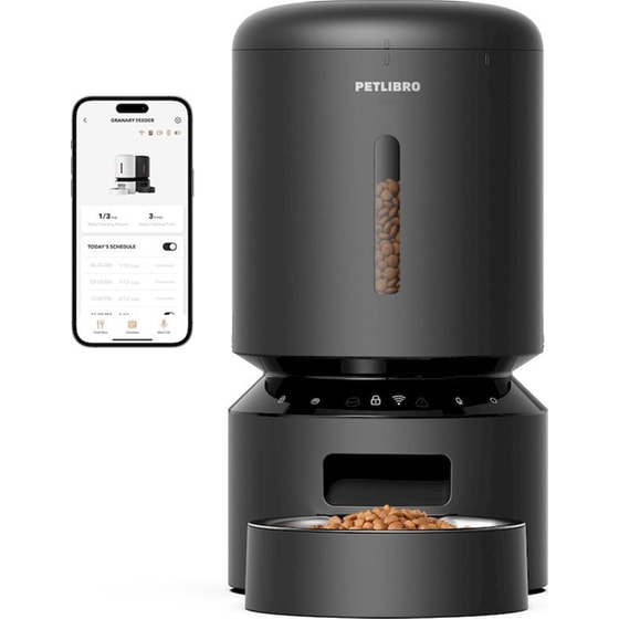 Smart Αυτόματη Ταΐστρα για Γάτες Petlibro Granary PL-AF103 με WiFi - Μαύρη image 0