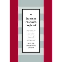Internet Password Logbook (Red Leatherette)