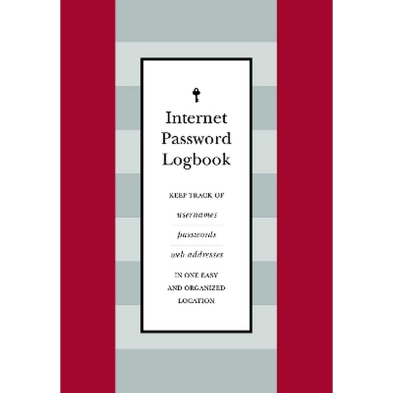 Internet Password Logbook (Red Leatherette)
