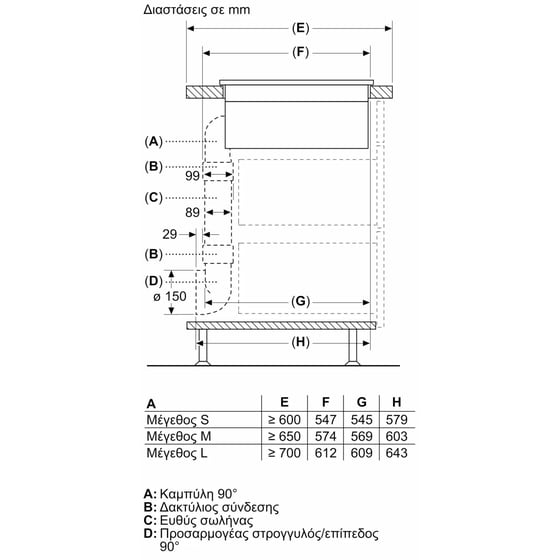 BOSCH PVQ711H26E 70 cm Μαύρο Εστία Επαγωγική Αυτόνομη με Ενσωματωμένο Απορροφητήρα image 8