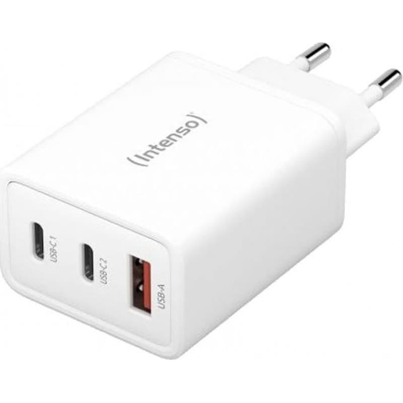 Intenso Power Adapter Gan 1x USB-Α 2x USB-C 65W - Λευκό