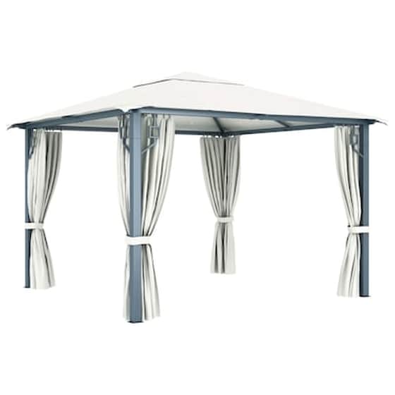 Κιόσκι Vidaxl Αλουμίνιο με Κουρτίνα 300x300cm - Κρεμ image 4
