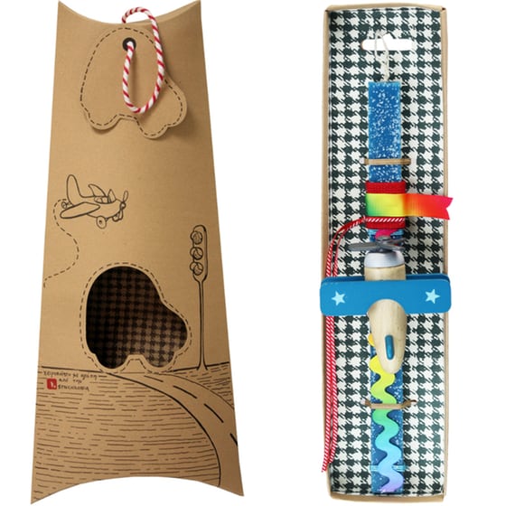 Λαμπάδα  SYNCHRONIA Αεροπλάνο Ξύλινο Πετρόλ image 0