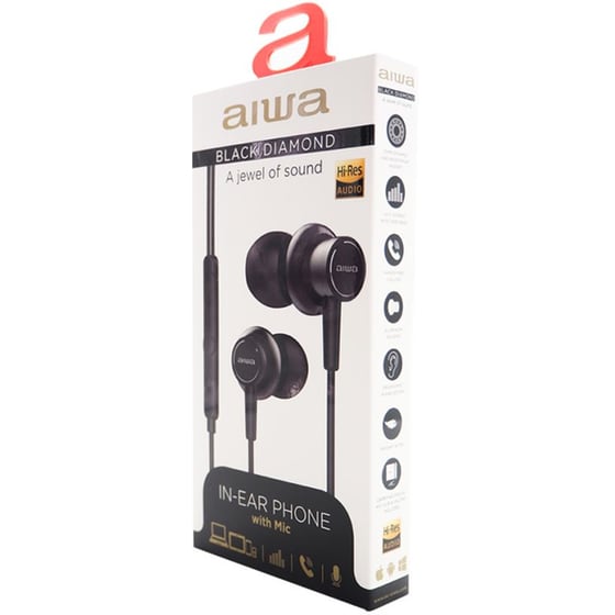 Ακουστικά Handsfree Aiwa ESTM-500 3.5mm Jack - Black Diamond image 4