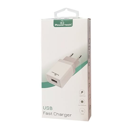Powertech Φορτιστής Τοίχου Pt-759, 1x Usb, 1a, Λευκός image 1