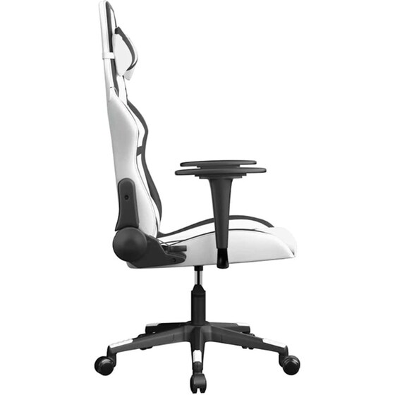 Καρέκλα Gaming VIDAXL 345432 με Ρυθμιζόμενα Μπράτσα από Τεχνητό Δέρμα - Λευκό / Μαύρο image 3