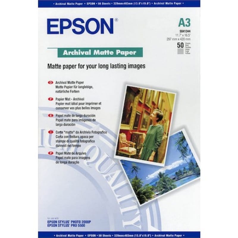 Epson Φωτογραφικό Χαρτί Matte A3 192 gr/m² για Inkjet Εκτυπωτές 50 φύλλα EPSON