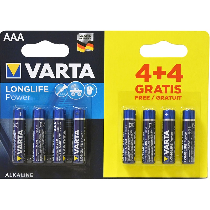 VARTA Varta Αλκαλικές Μπαταρίες High Energy AAA LR03 1.5V 8τμχ