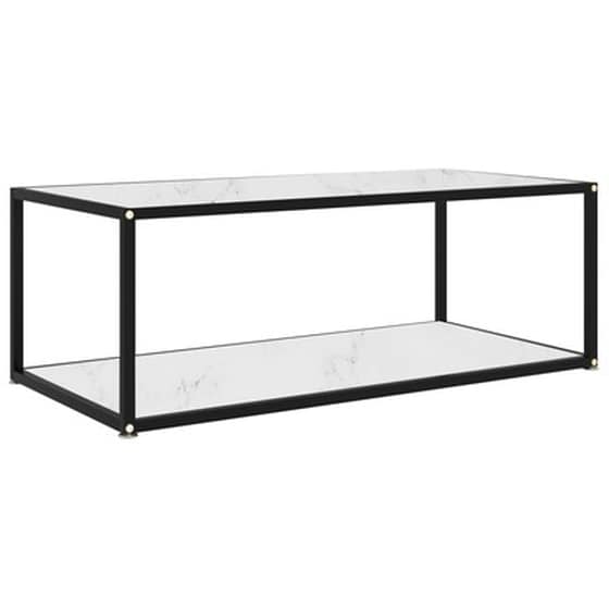 Τραπεζάκι Σαλονιού VidaXL από Ψημένο Γυαλί 100x50x35cm - Λευκό image 1