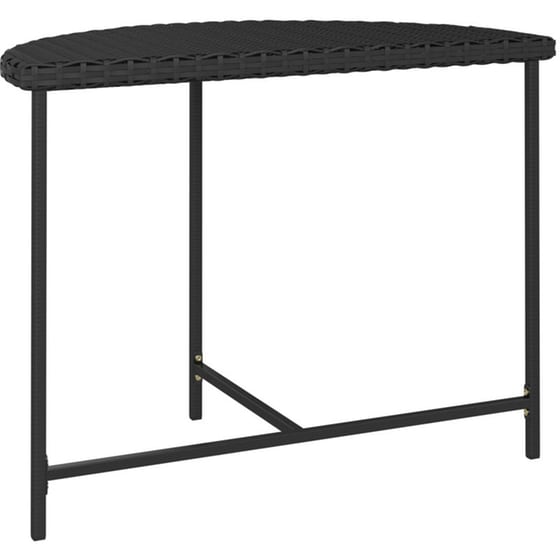 Τραπέζι Εξωτερικού Χώρου Βοηθητικό VidaXL από Ρατάν/Ατσάλι 100x50x75  cm  - Μαύρο image 2