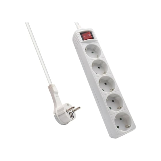 Πολύπριζο Ewent EW3955 5 Θέσεων 1.5m - Λευκό image 2