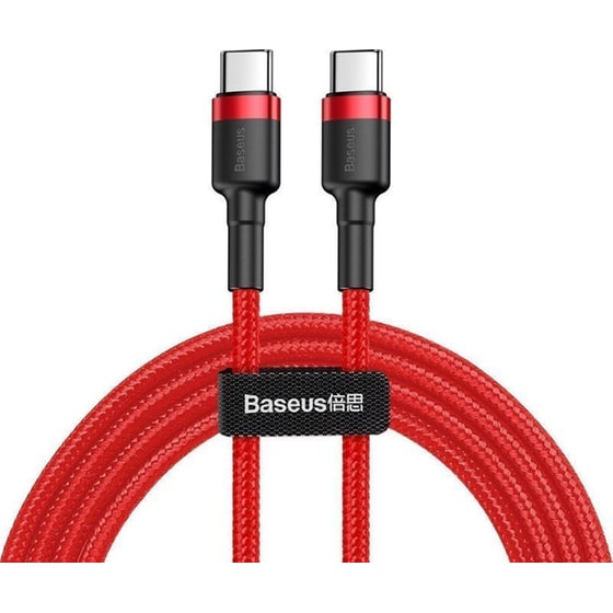 Baseus Cafule Braided USB 2.0 USB-C Male - USB-C Male 2m - Κόκκινο image 0