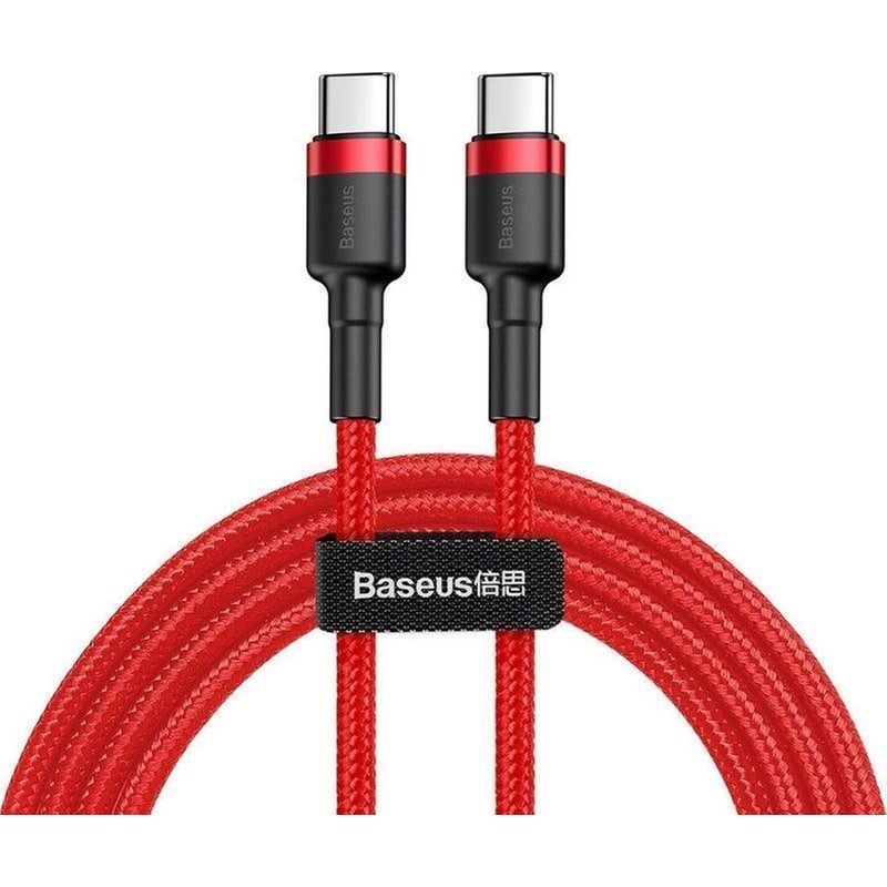 Baseus Cafule Braided USB 2.0 USB-C Male - USB-C Male 2m - Κόκκινο