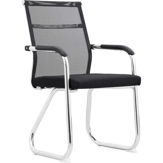 Καρέκλες Επισκέπτη ArteLibre Ronoa από Ύφασμα Mesh Σετ 6 Τμχ - Μαύρη image 0