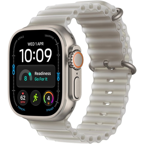 Apple Watch Ultra 4 GPS + Cellular 49mm Natural Titanium Case with Translucent Grey Ocean Band image 0
