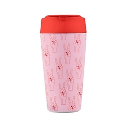 Κούπα Μεταφοράς Chic Mic Peace από PLA 420ml - Ροζ/Κόκκινο