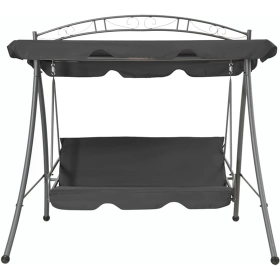 Κούνια Κήπου VidaXL με Σκίαστρο από Χάλυβα 198x120x205 cm - Ανθρακί image 1