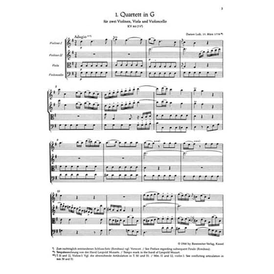 Βιβλίο Για Σύνολα Barenreiter Mozart - The Thirteen Early String Quartets [pocket Score] image 2