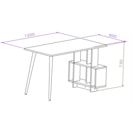 Γραφείο Βιβλιοθήκη 24Mall Fume από Μοριοσανίδα 120x60x73cm - Ανθρακί/Μπεζ image 6