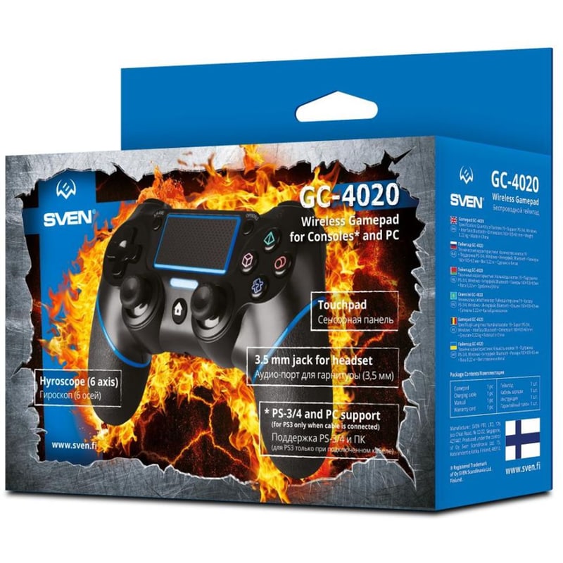 SVEN Sven Wireless Controller GC-4020 - Ασύρματο Χειριστήριο PS4 - Μαύρο