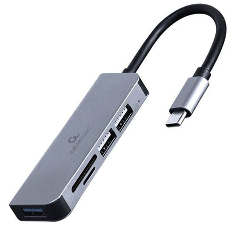 CABLEXPERT USB Hub Cablexpert UHB-CM-CRU3P1U2P2-01 USB 3.1 με 5 θύρες - Ασημί
