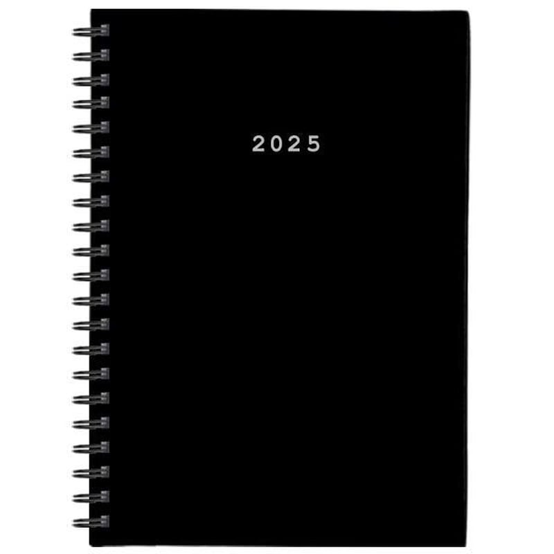 Ημερολόγιο Ημερήσιο Next 2025 Basic 12M Σπιράλ 17x25 cm Μαύρο