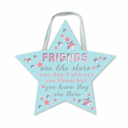 Πινακίδα A.T.P Ξύλινη Friends Are Like Stars 12x15 cm - Πολύχρωμο