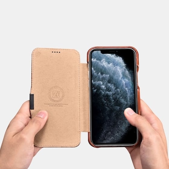 Θήκη Apple iPhone 12/iPhone 12 Pro - Icarer Side-open Vintage Series - Brown image 1