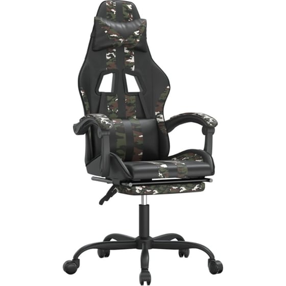 Καρέκλα Gaming VIDAXL 3143841 με Υποπόδιο από Τεχνητό Δέρμα - Μαύρο image 0
