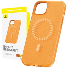 Θήκη Apple iPhone 15 Pro - BASEUS Fauxther Series Case - Πορτοκαλί