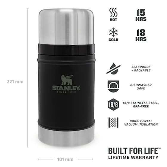 The Legendary Classic Food Jar 0.70l Matte Black image 1