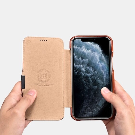 Θήκη Apple iPhone 12/iPhone 12 Pro - Icarer Side-open Vintage Series - Brown image 3