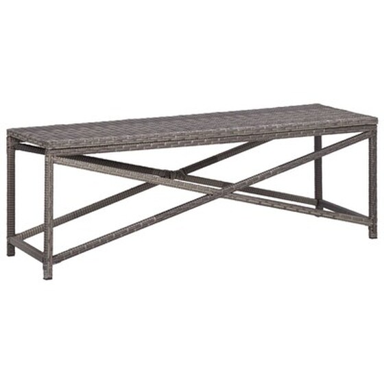 Πάγκος Κήπου VidaXL από Συνθετικό Ρατάν 120x40x43cm - Γκρι image 1