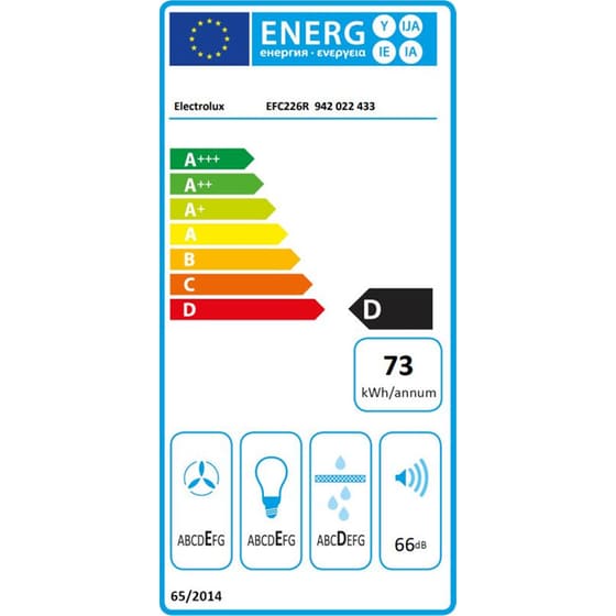 ELECTROLUX EFC226R 60 cm Μαύρο Απορροφητήρας Καμινάδα - Τζάκι image 5