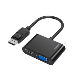 Αντάπτορας Hama DisplayPort male σε VGA / HDMI female Μαύρο