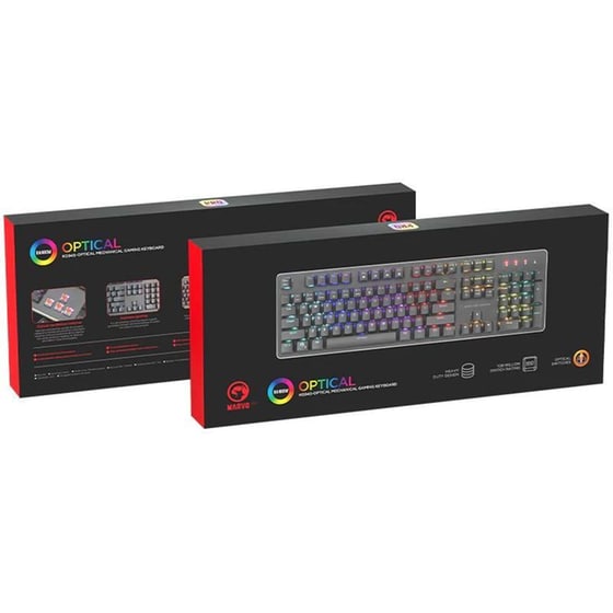 Marvo Kg945 Μηχανικό Gaming Ενσύρματο Πληκτρολόγιο RGB Μαύρο (US) image 1