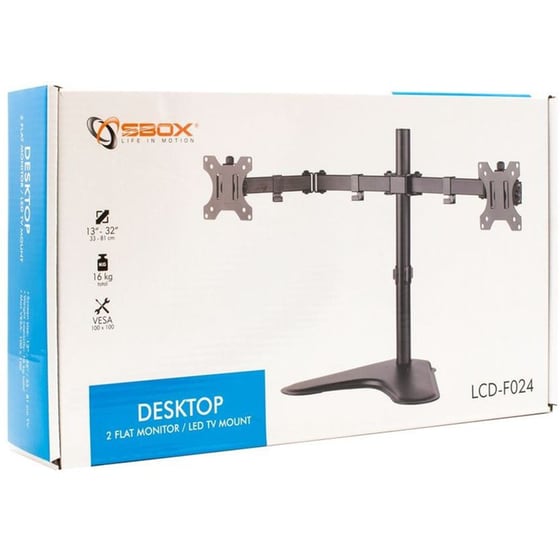 Βάση Στήριξης Οθόνης Επιτραπέζια Sbox LCD-F024-3 17" - 32" έως 20kg image 3