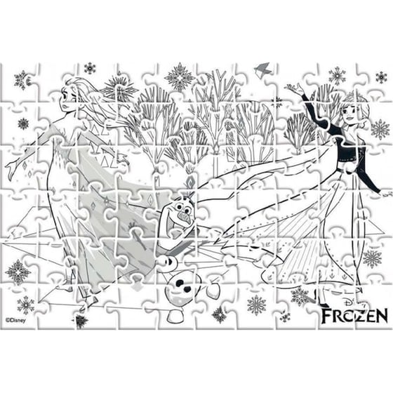 Παιδικό Παζλ Χρωματισμού 2 Όψεων Luna Toys Disney Frozen (60 Κομμάτια) image 1