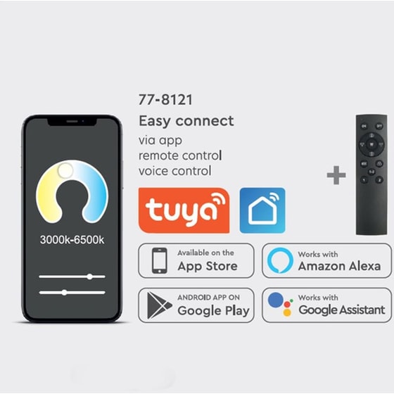 Φωτιστικό Πλαφονιέρα Led Dimmable Smart Wifi Homelighting Amaya 77-8154 - Μαύρο image 4